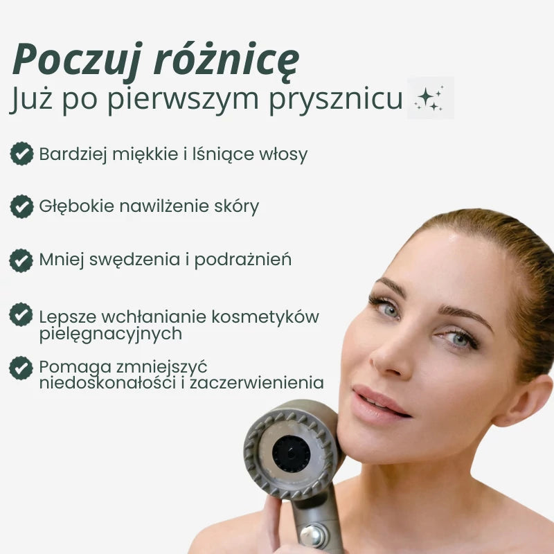 HYDROLUXE™ – Usuwa chlor i kamień z Twojego prysznica